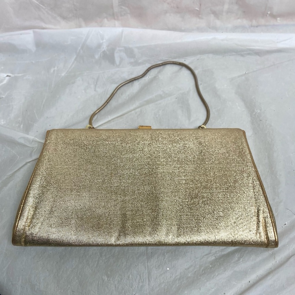 Vintage, Gold Metallic Evening Clutch-Handbag
